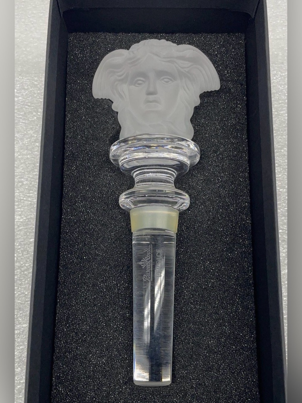 Versace Crystal Rosenthal Medusa Wine Stopper with Box